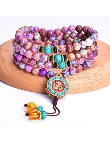 Bracelet Mala de Méditation en Jaspe Violet Comparez plus de prix