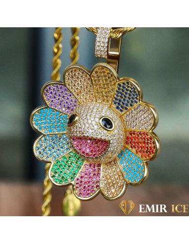 PENDENTIF SPINNER ROTATIF AVEC COLLIER EMOJI FLEUR MURAKAMI les muscles