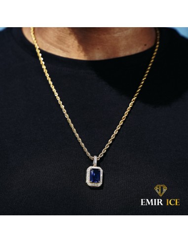 COLLIER PENDENTIF SAPHIR DIAMANT OR JAUNE le des métaux précieux