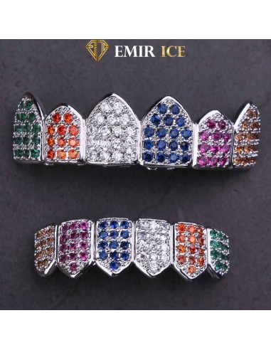 GRILLZ EMIR LUXURY RAINBOW OR BLANC en stock