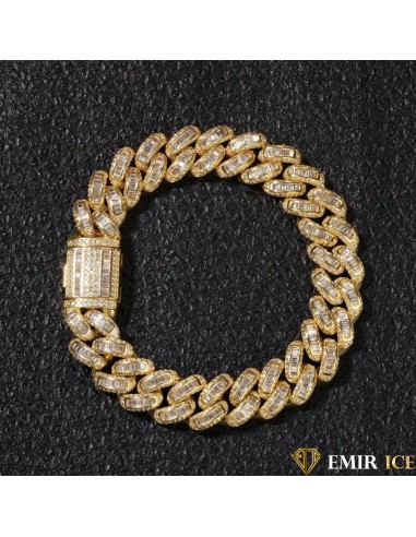 BRACELET EMIR BAGUETTE CUBAINE OR JAUNE (ancienne collection) Pour