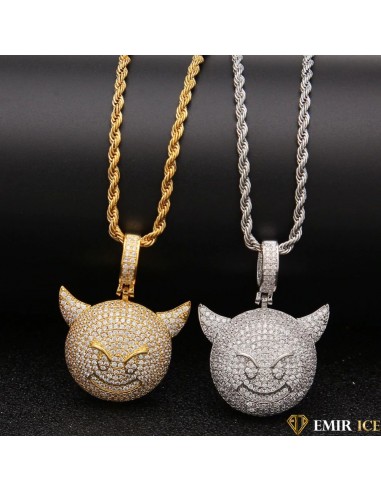 COLLIER PENDENTIF EMOJI DIABLE DEMON ICE 50-70% off 