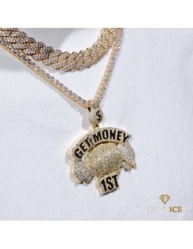 COLLIER PENDENTIF "GET MONEY 1ST" outlet