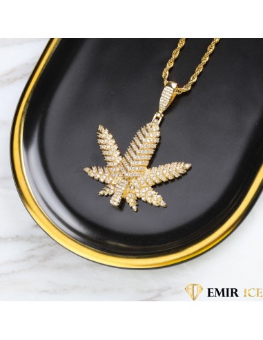 COLLIER PENDENTIF FEUILLE DE CANNABIS V1 l'achat 