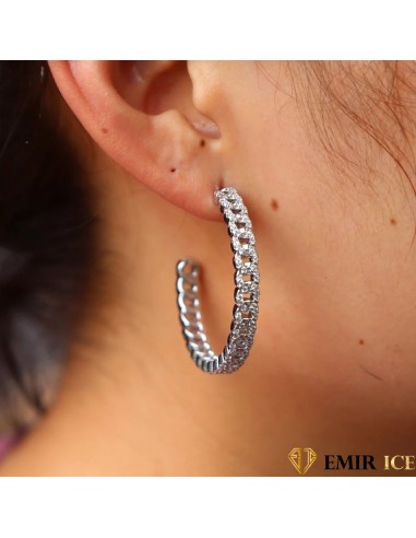 BOUCLE D'OREILLE "EMIR CUBA" | OR BLANC Livraison rapide