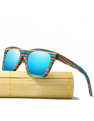 Lunettes de soleil en bois - Polychrome l'achat 