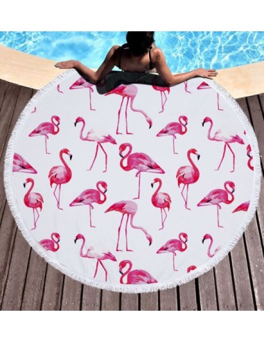 Serviette de plage ronde "Flamant Rose" - 8 modèles disponibles des créatures d'habitude