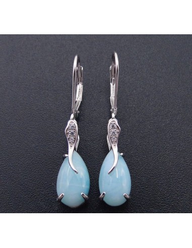 Boucle d'Oreilles ou Pendentif Goute d'eau en Larimar solde