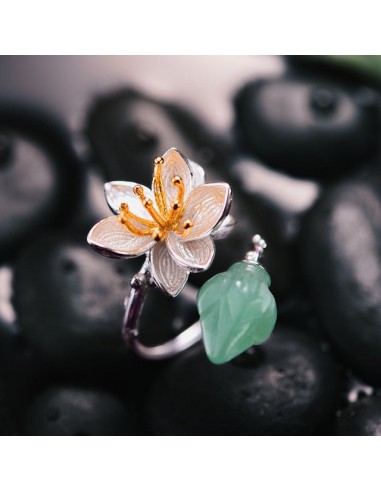 Bague en forme de Fleur en Pierre d'Aventurine Toutes les collections ici