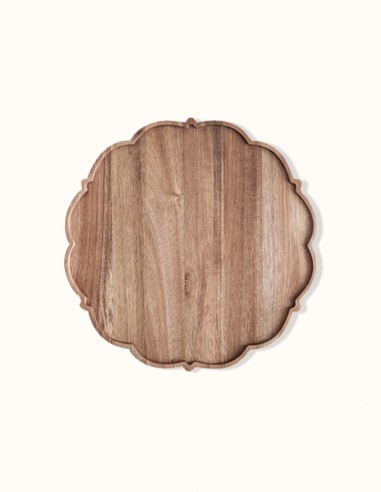 Plateau de Service en Bois Circulaire en stock